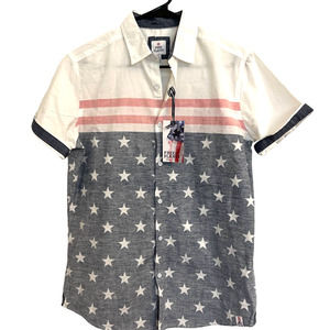 NWT Free Planet Button up Shirt Men Sz S NWT